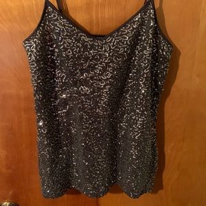 Silver sequence tank top